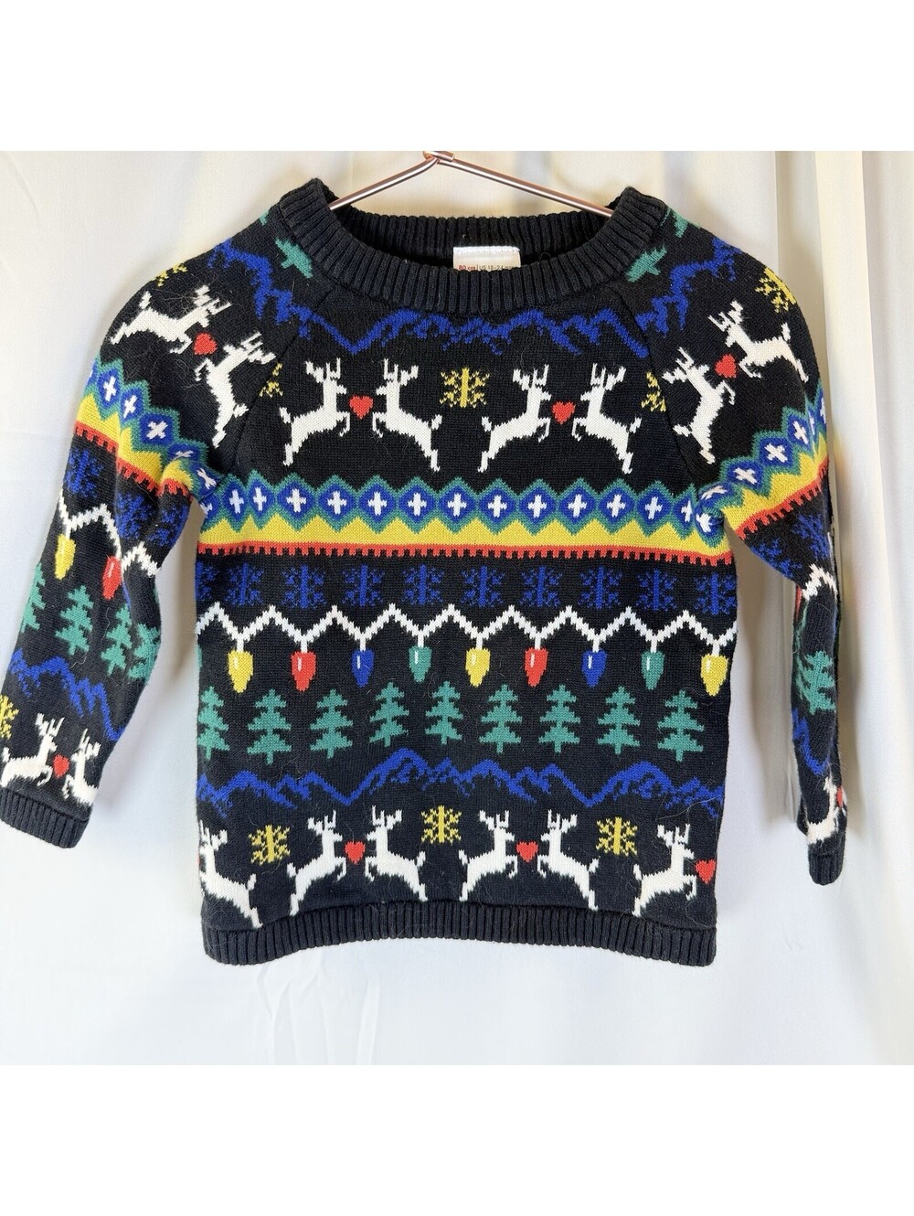 Hanna Andersson Holiday Christmas Crew Neck Sweater Very Merry Print 18-24 Mo